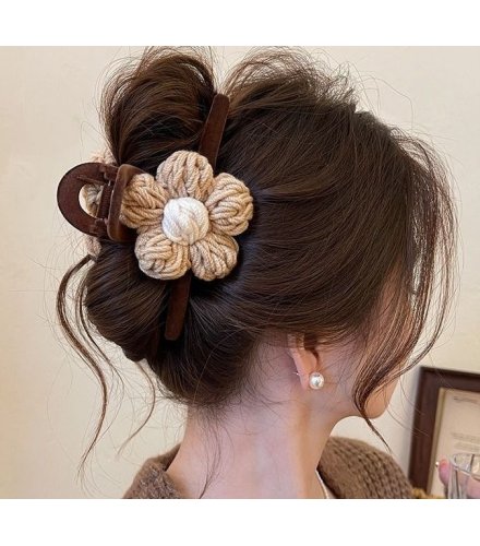 HA288 - Korean Winter Bowknot Plush Hair Clip